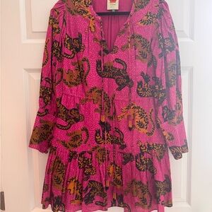 Farm Rio Pink Wild Leopards Mini Dress